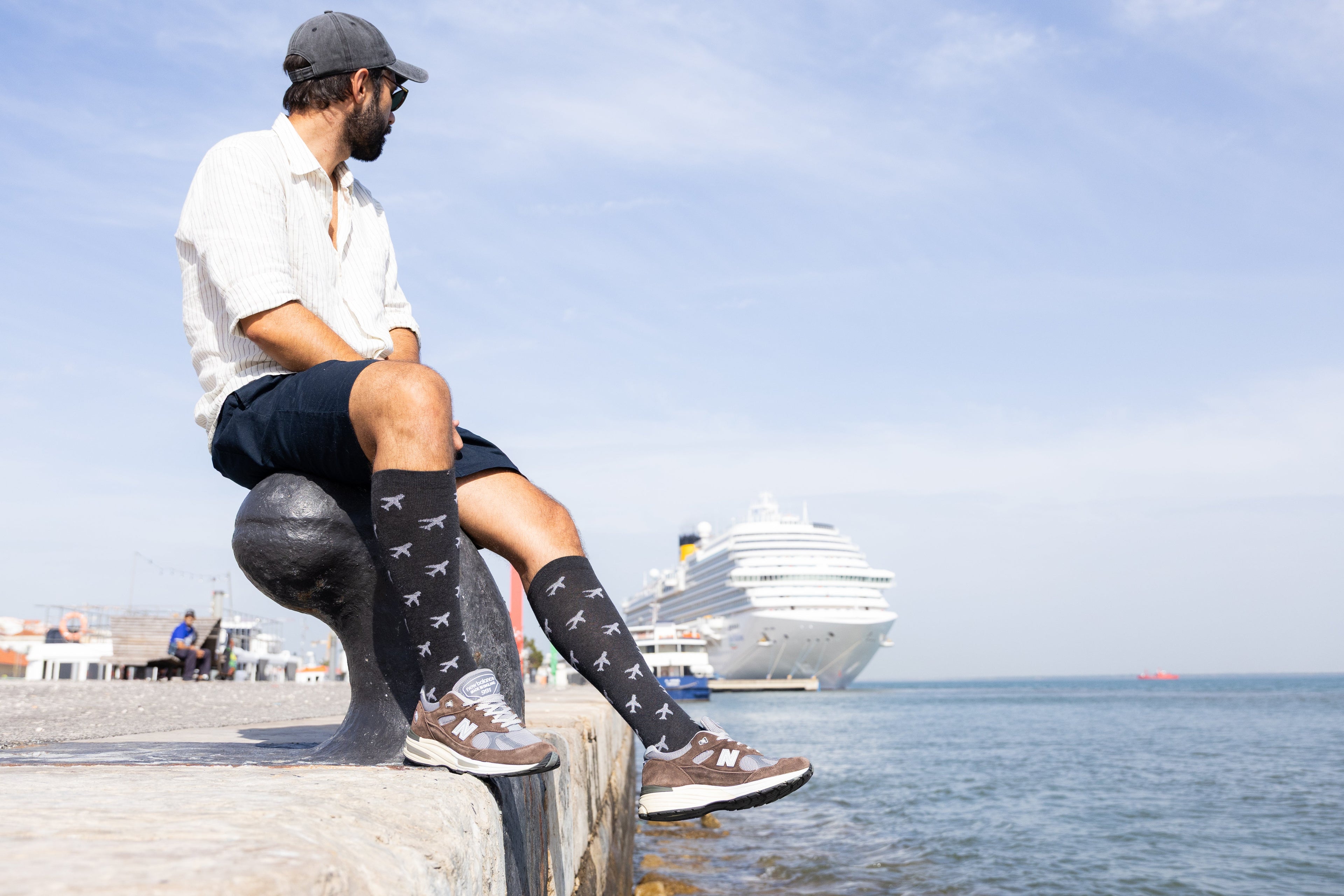 Airplane Compression Socks (Black)