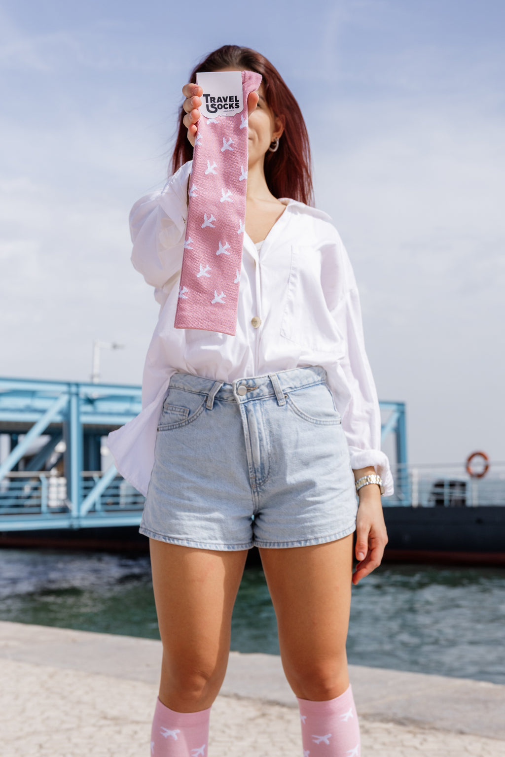 Airplane Compression Socks (Pink)