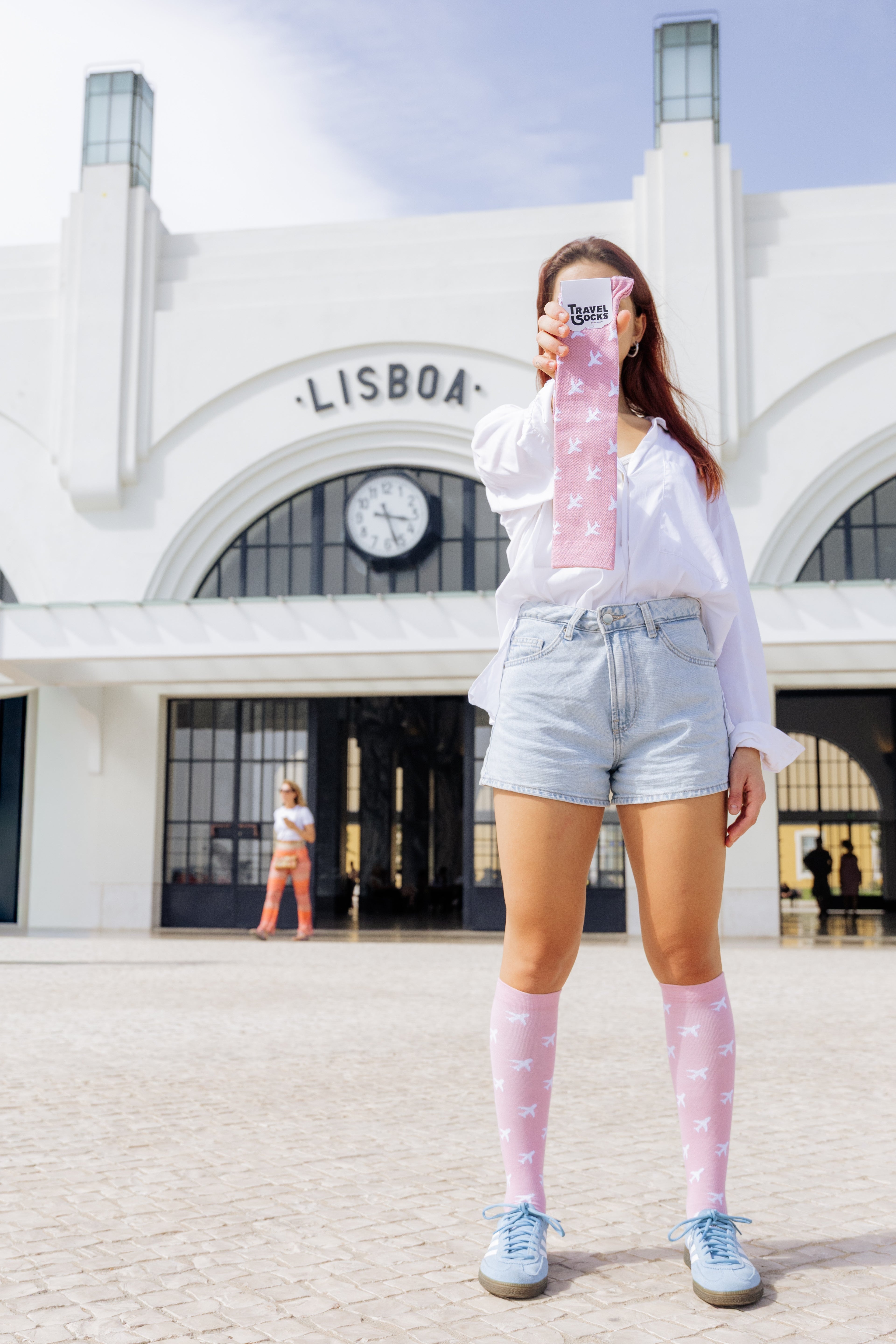 Airplane Compression Socks (Pink)